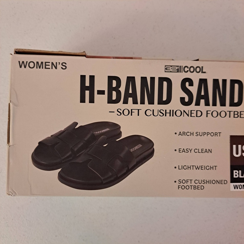 32 Degrees Black Slide Sandals - Picture 9 of 14